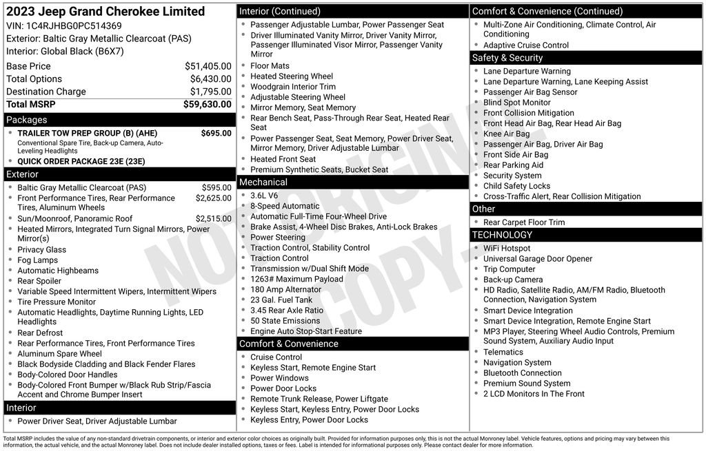 jeep grand cherokee 2023 1C4RJHBG0PC514369 image jeep grand cherokee 2023 1C4RJHBG0PC514369 image